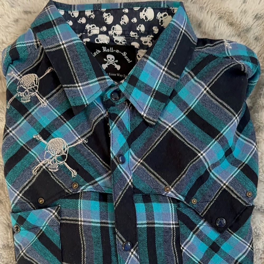 Rock Roll’n Soul Men’s Short Sleeve Flannel 4X